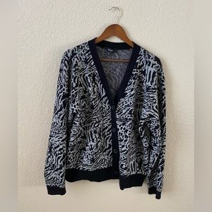 Black and white patterned cardigan